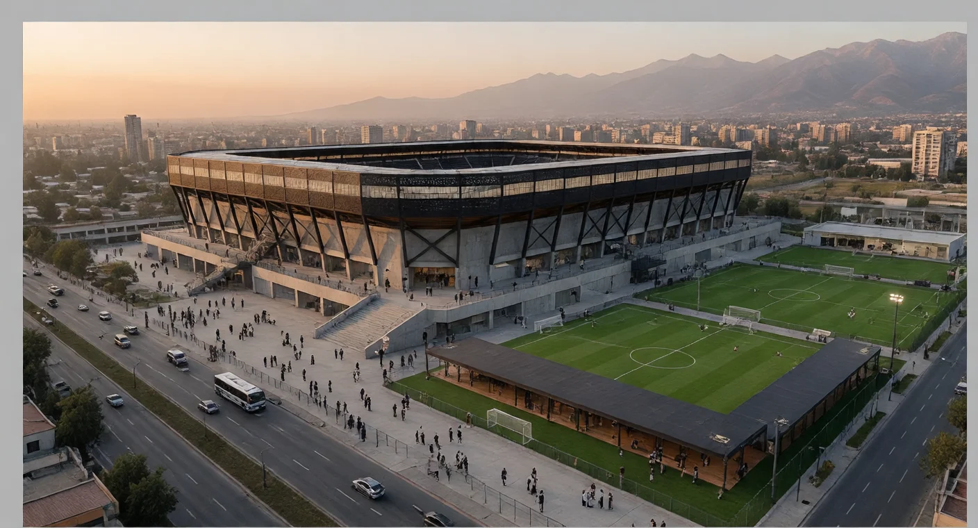 Visualización conceptual de un futuro estadio y campus de Santiago Morning