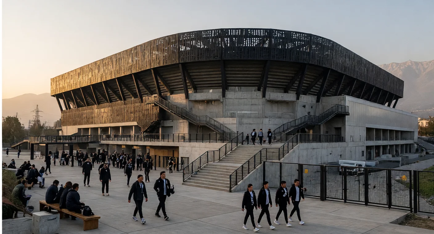 Visualización conceptual de la llegada de hinchas al estadio